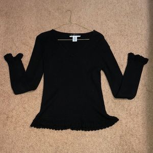 Black sweater with lace details